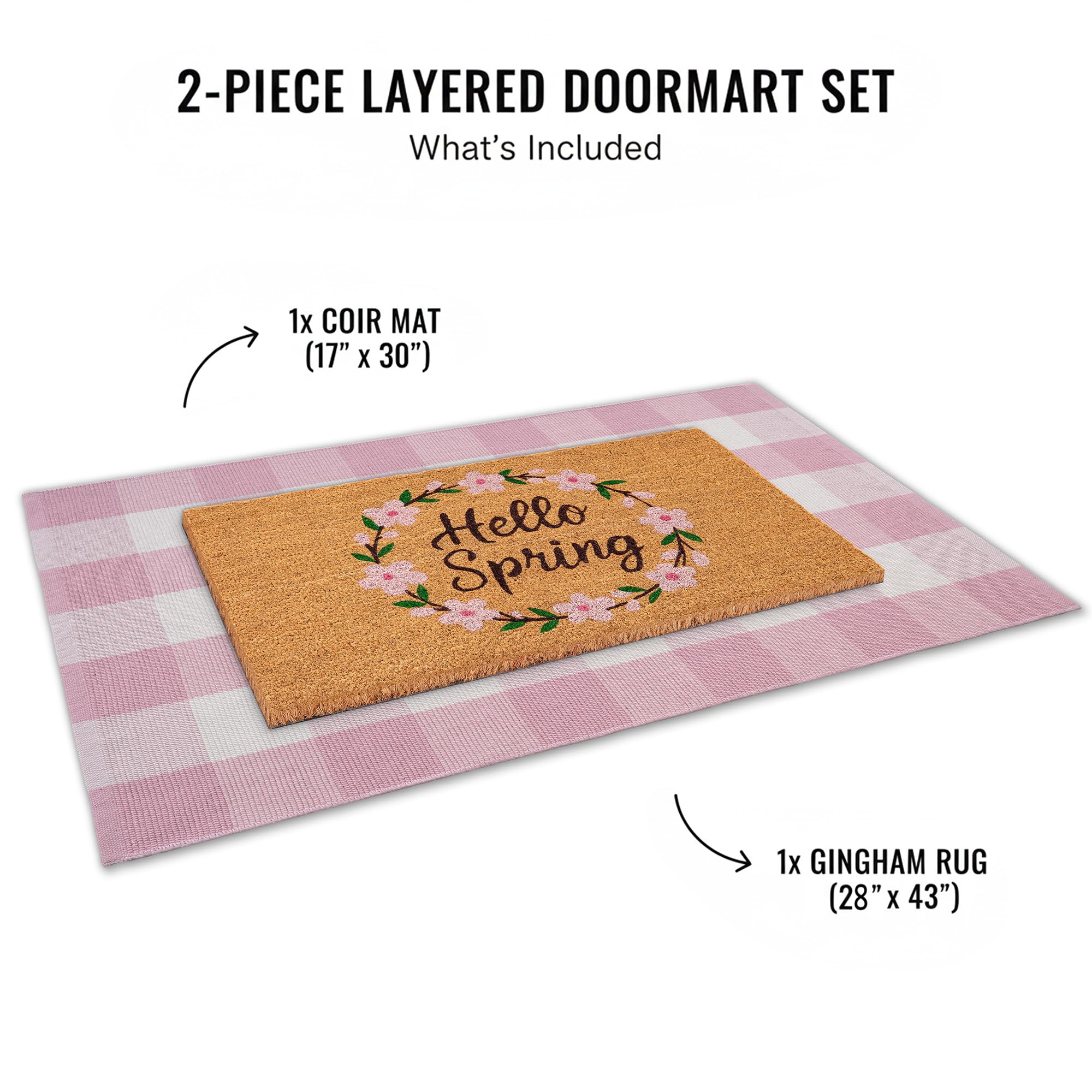 NIIKOOS coir welcome mat features decorative print for curb appeal