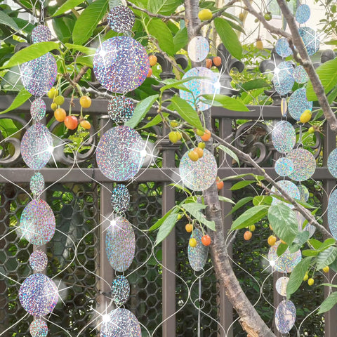 Nilioerup bird scare discs 40-inch hanging design deter birds safely outdoors.