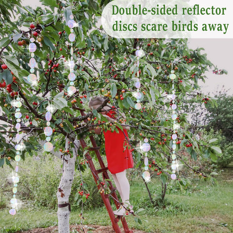 Nilioerup garden and orchard discs protect plants from birds.