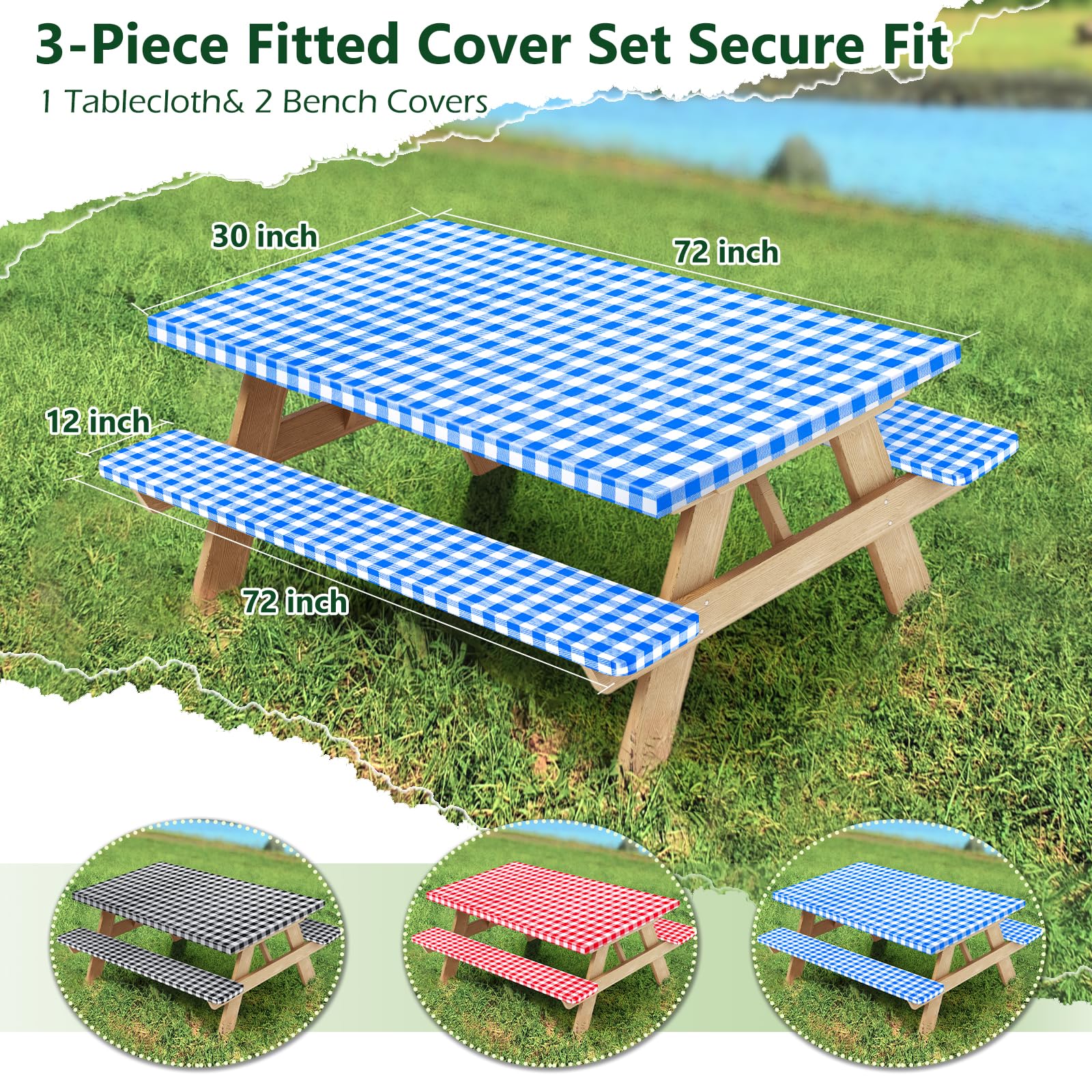 Nimalpal blue bench covers protect seats during picnics.