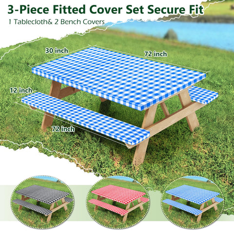 Nimalpal blue bench covers protect seats during picnics.