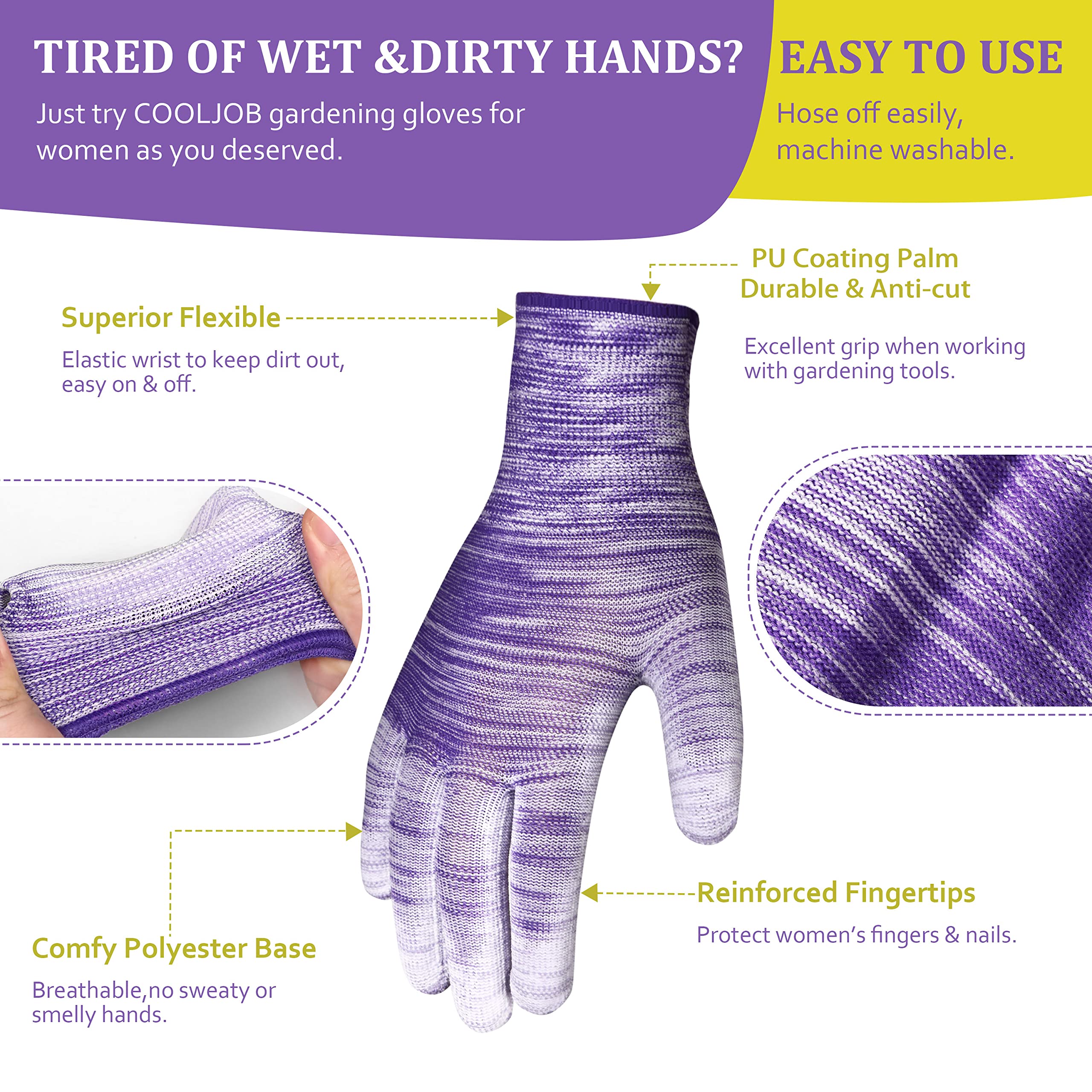 PU palm on Nimalpal gloves provides secure grip on tools.