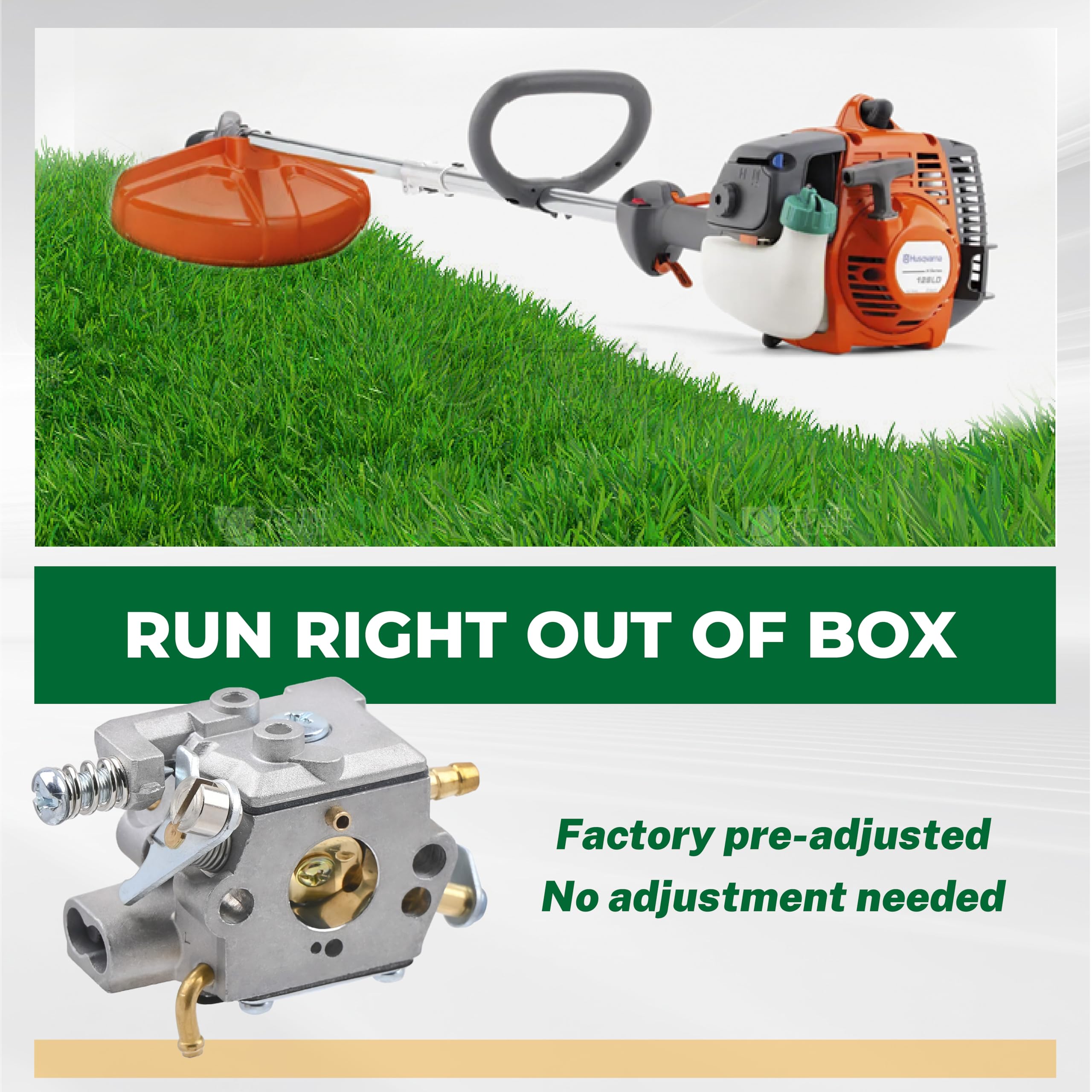 NIMTEK carburetor kit for Husqvarna 325HE4, close-up detail for reliable operation.