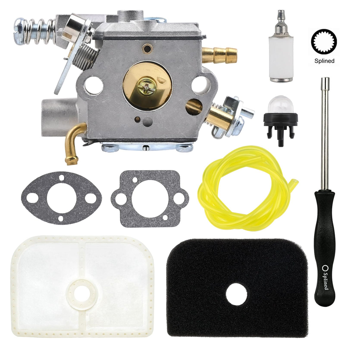 NIMTEK carburetor with air filter kit for Husqvarna 525L, close-up for reliable starts.
