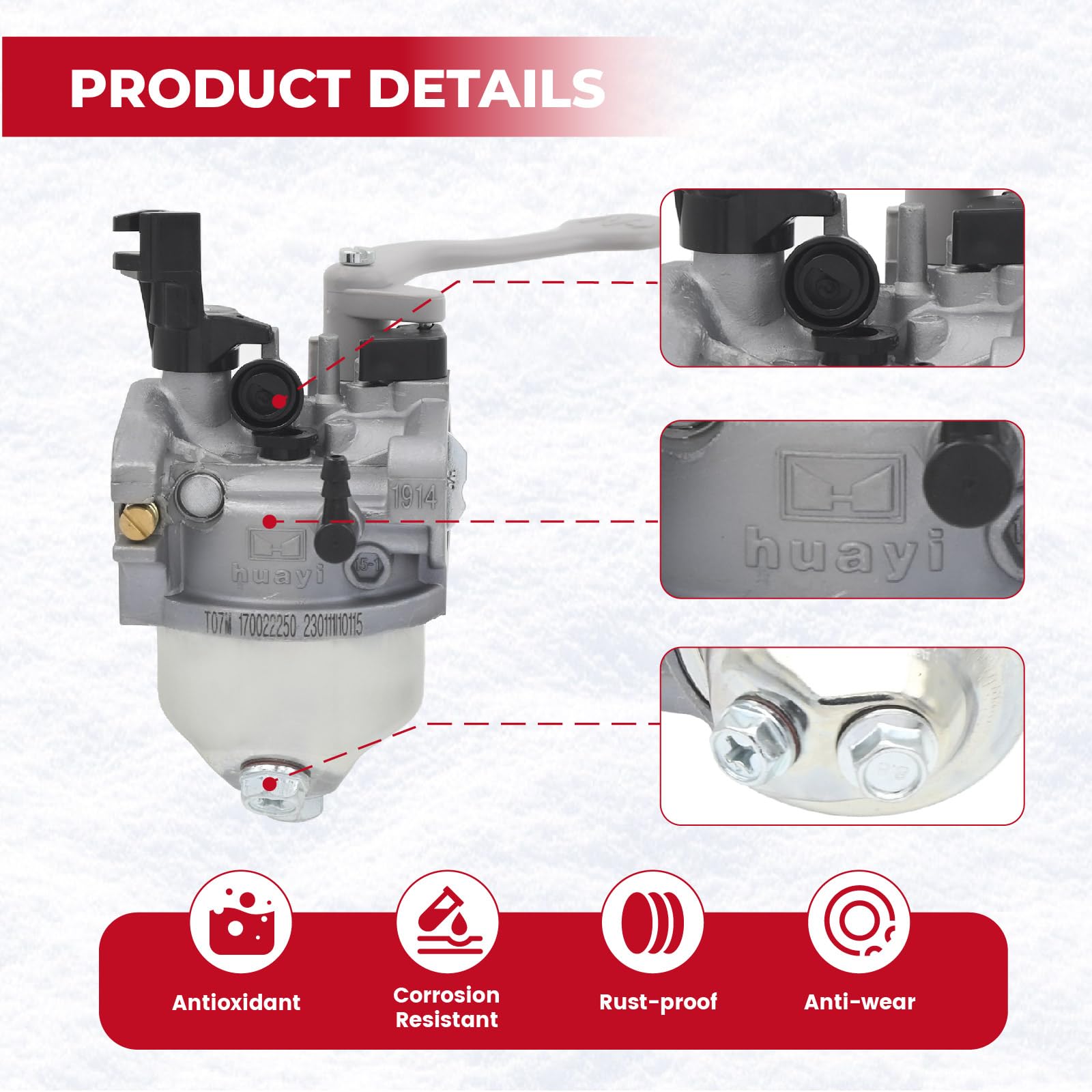 NIMTEK carburetor installed in a snowblower engine bay