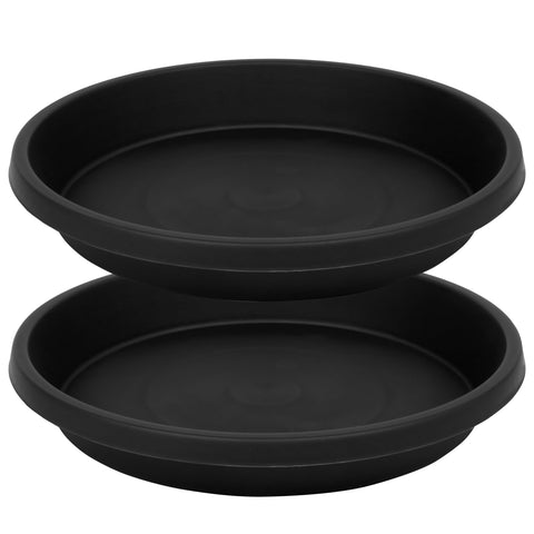 NIMYAU plant saucer with 16.8-inch outer diameter catches drips to protect floors.