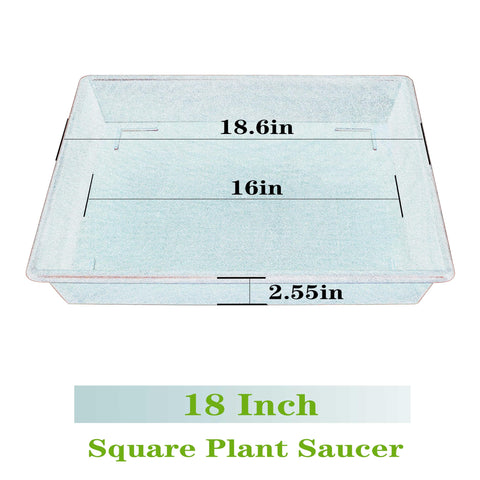NIMYAU square plant saucer 18-inch bottom view shows vented center for airflow