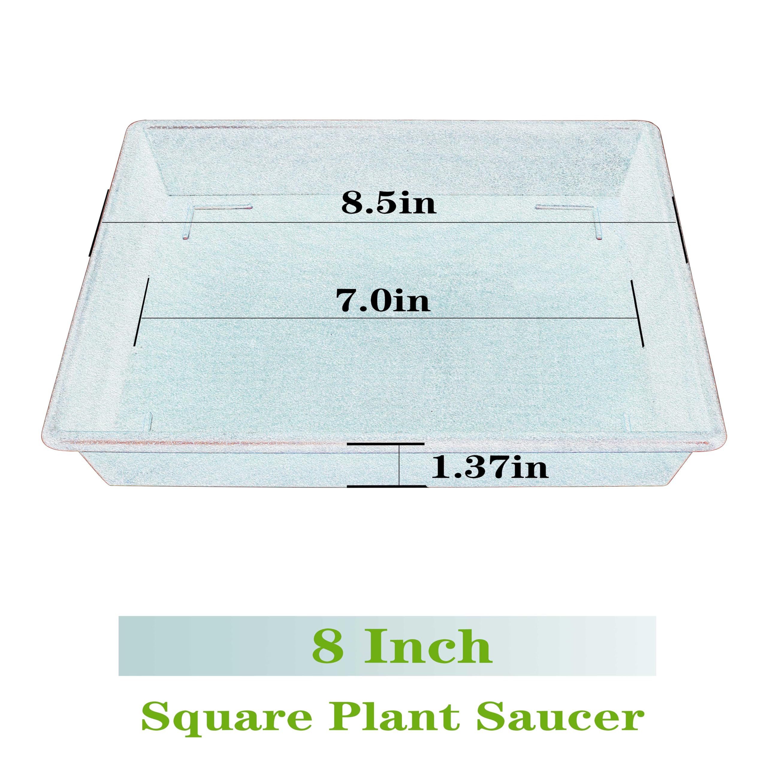 NIMYAU square saucer 5pack stacked demonstrates ample tray coverage for multiple pots