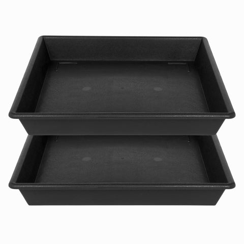 NIMYAU square saucer 8-inch two-pack catches excess water to protect floors.