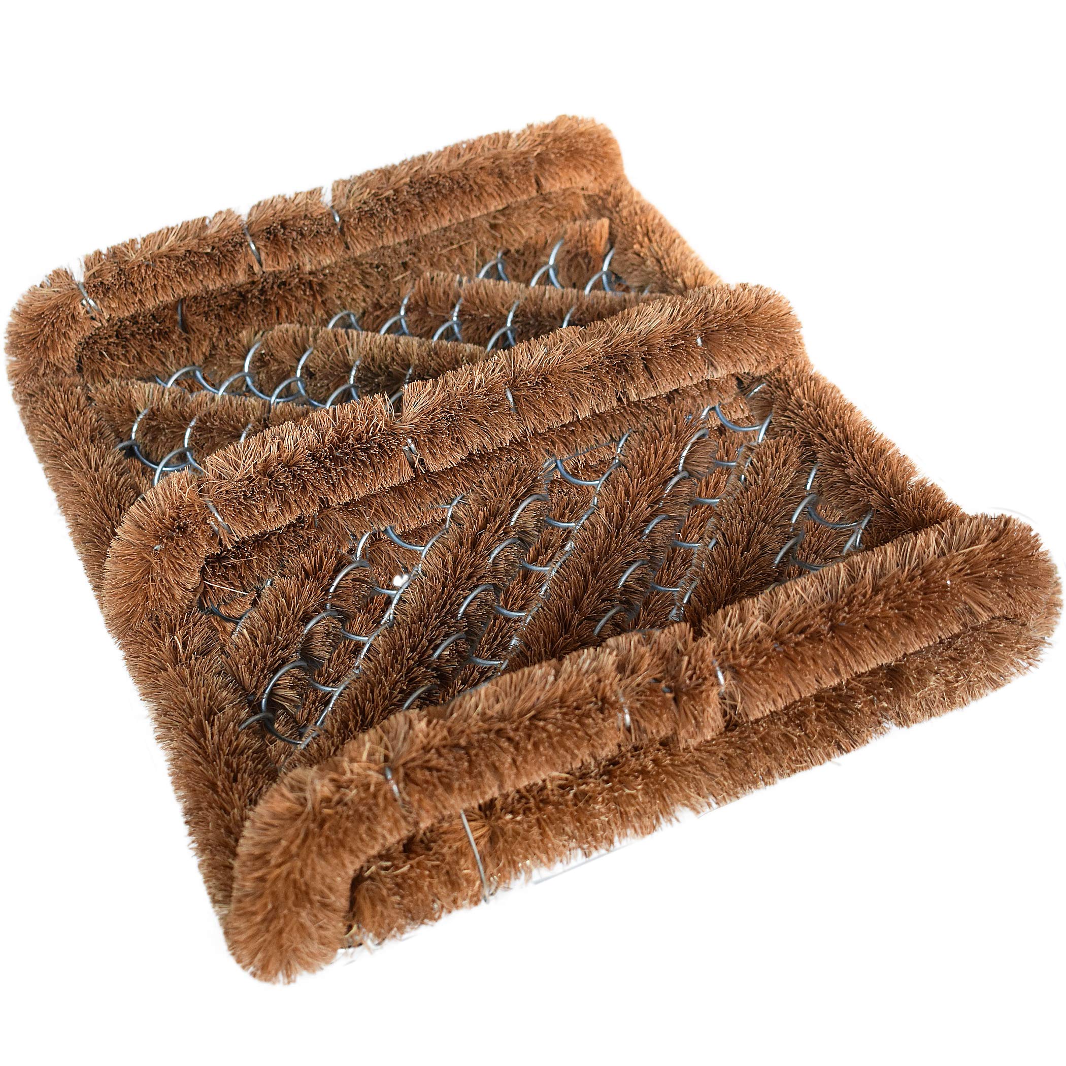 NINAMAR coir boot scraper mat at doorway with natural fibers trapping dirt
