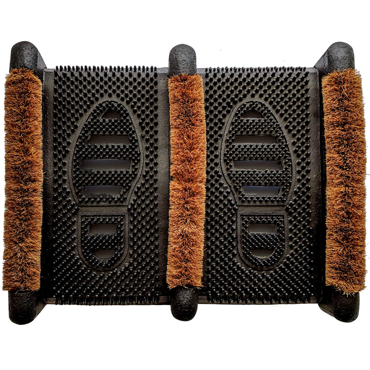 NINAMAR Mud Scrubber Brush Mat at the front door scrapes mud from shoes and reduces indoor mess.