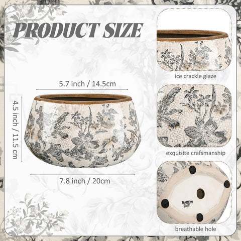 Ninehaoou large ceramic planter with drainage holes for healthy moisture management