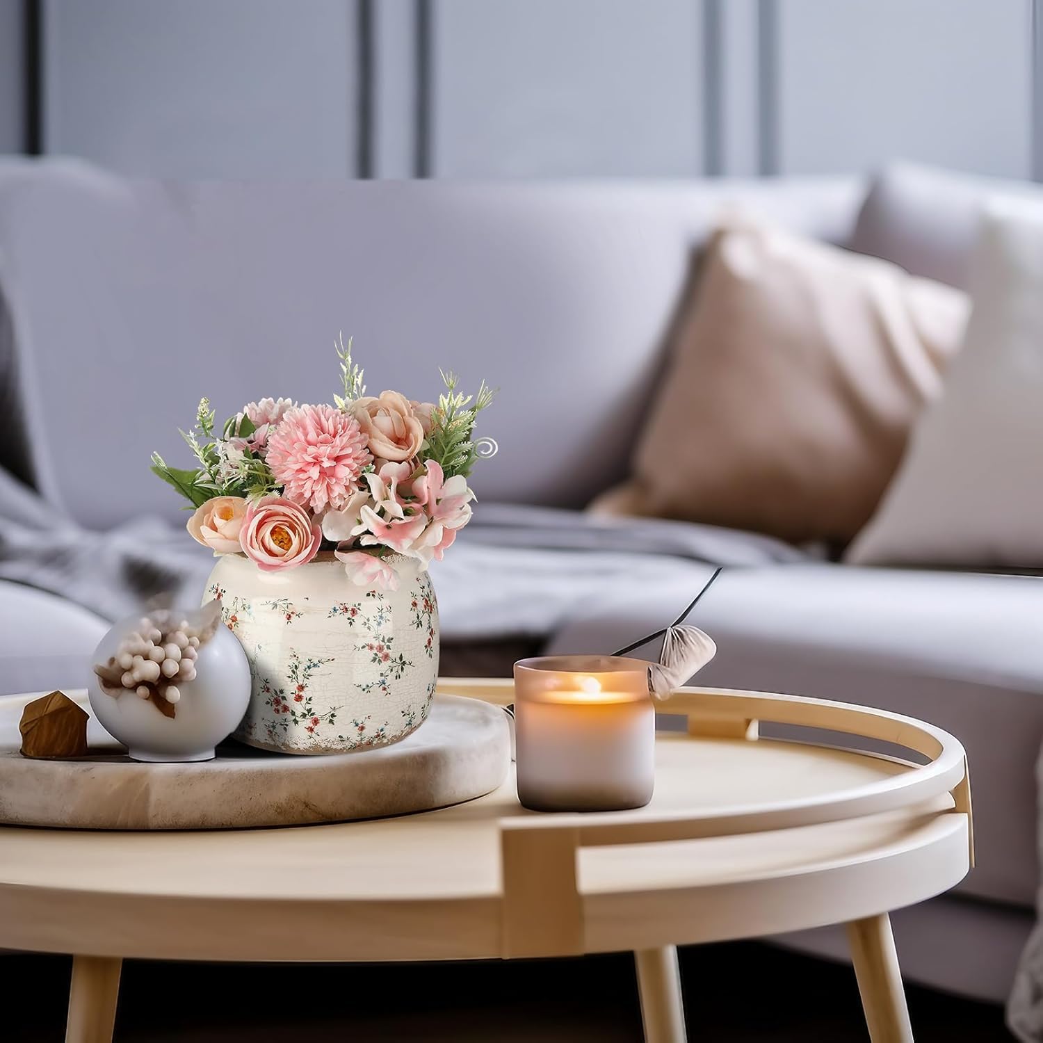 Ninehaoou coffee-table centerpiece planter suitable for live or faux plants.