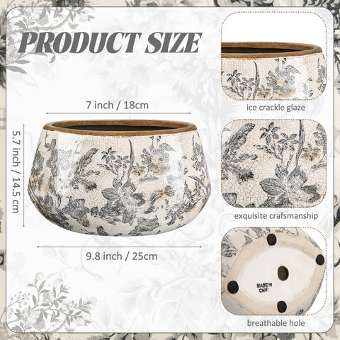 Ninehaoou planter showcases lily floral design for elegant decorative accents.