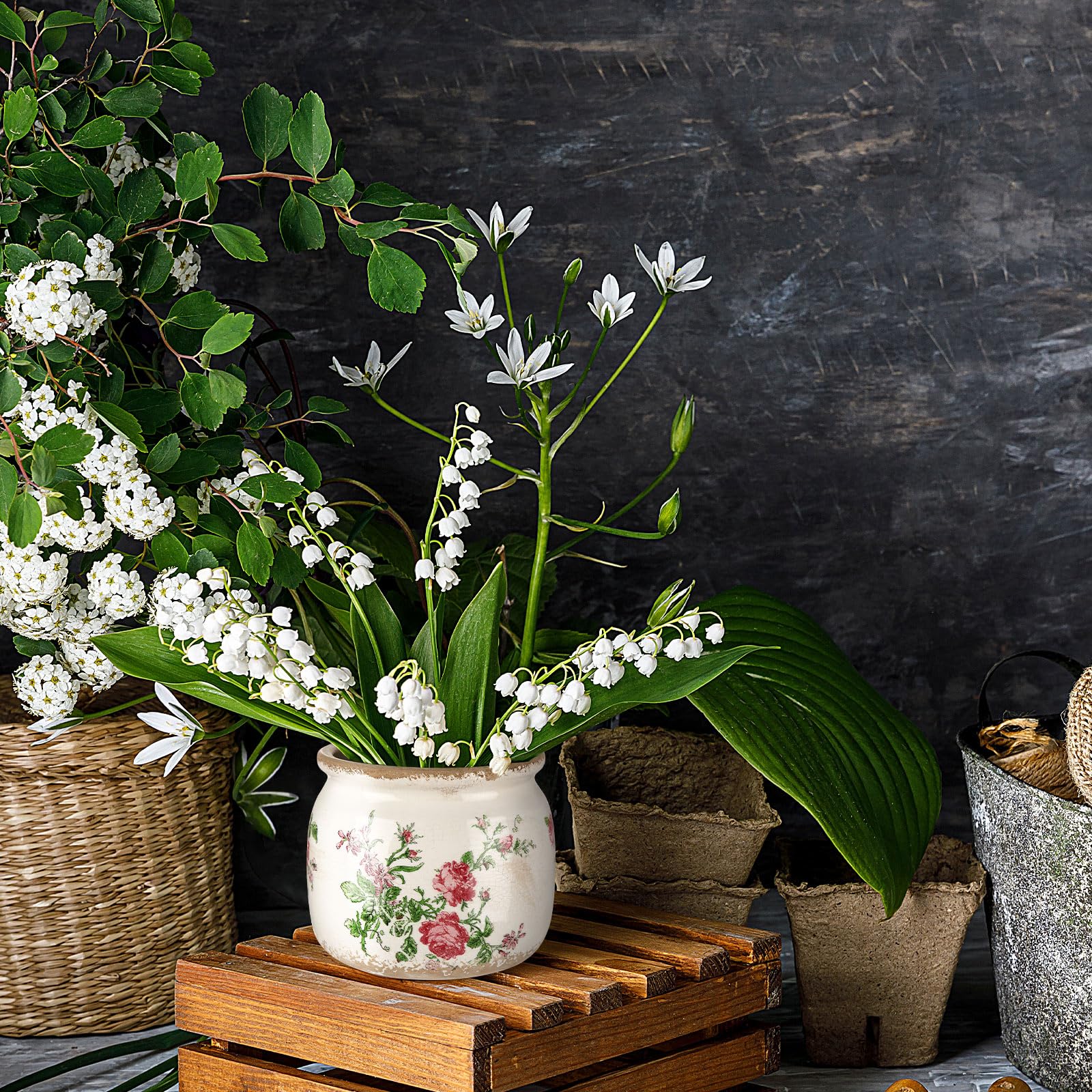 Ninehaoou vintage planter indoor-use desk idea supports organization with style.