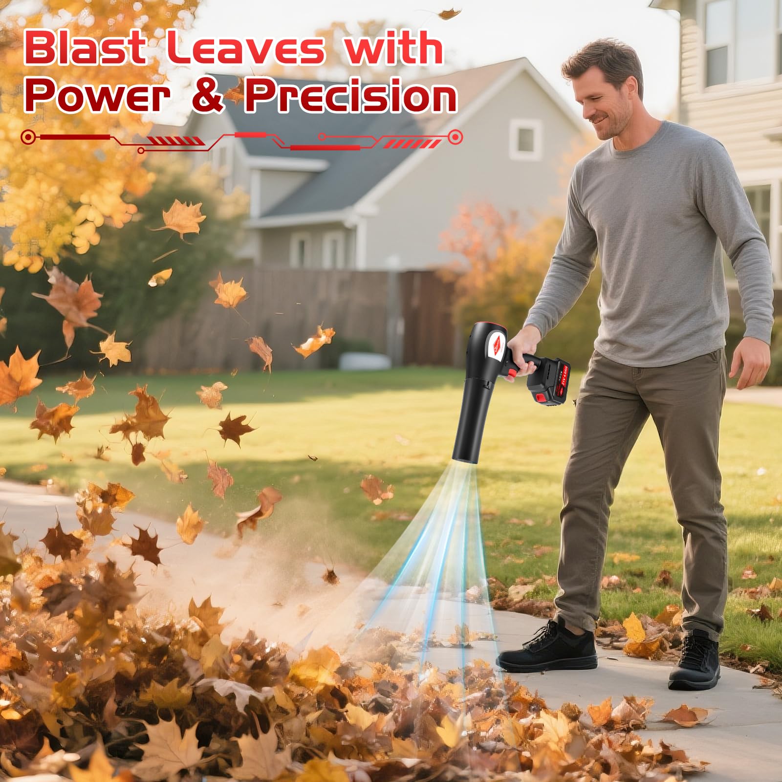 NineTrees leaf blower charger powers fast top-ups for ongoing tasks.