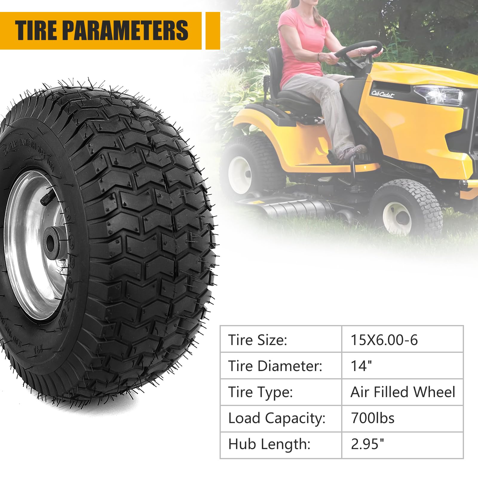 NING SHUO two-pack mower tires deliver ready-to-install convenience.