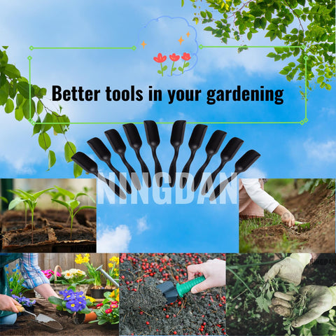 NINGDAN mini shovel used for transplanting seedlings with root-friendly control.