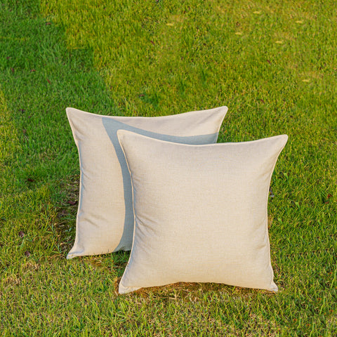 NiNi ALL beige pillow cover packaging emphasizes simple care