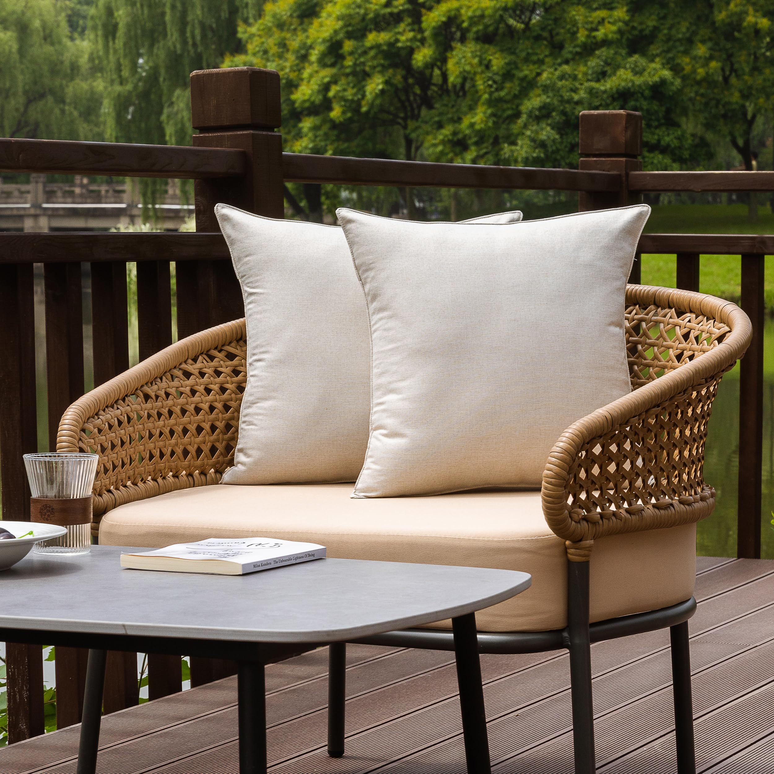 NiNi ALL beige garden setting shows versatile outdoor decor options