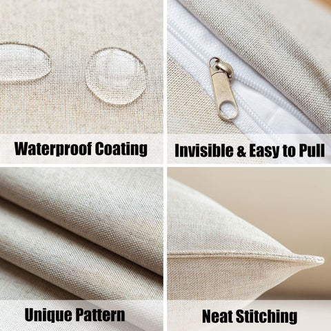 NiNi ALL beige pillow cover with hidden zipper for easy insertion and removal