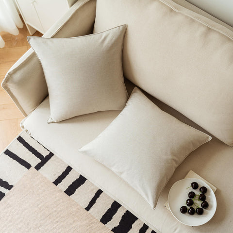 NiNi ALL beige two-pack pillow covers ideal for patios and balconies