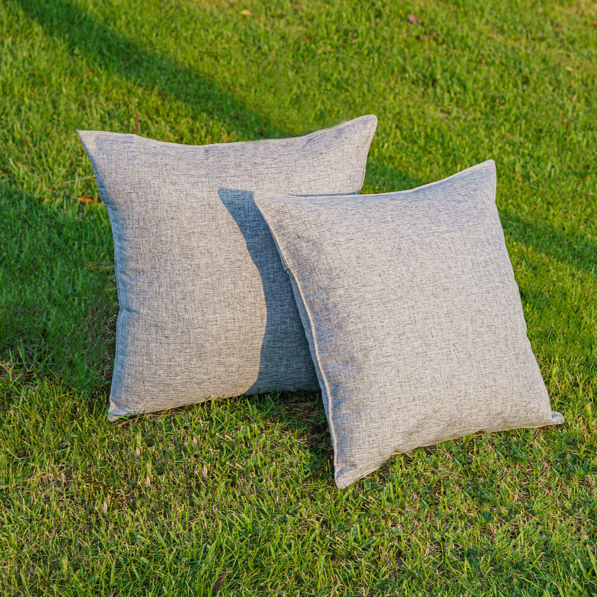 NiNi ALL two-piece set of 18x18 grey pillow covers for outdoor decor