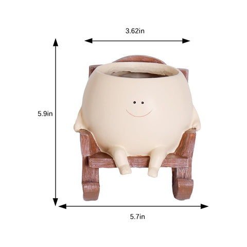 NINIPAPA cactus or succulent fit in the smiley head planter.