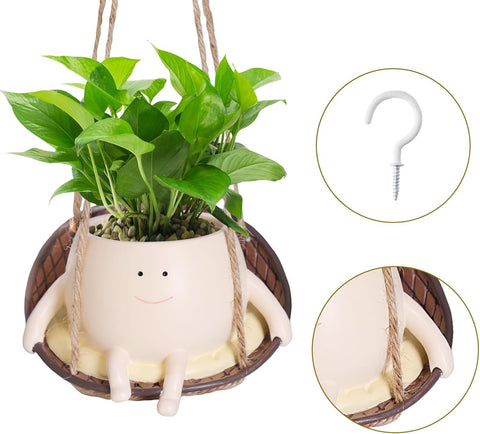 NINIPAPA smile face flowerpot turns plants into friendly home decor.