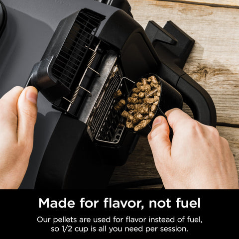 Ninja Woodfire Grills with Robust Blend producing rich smoke