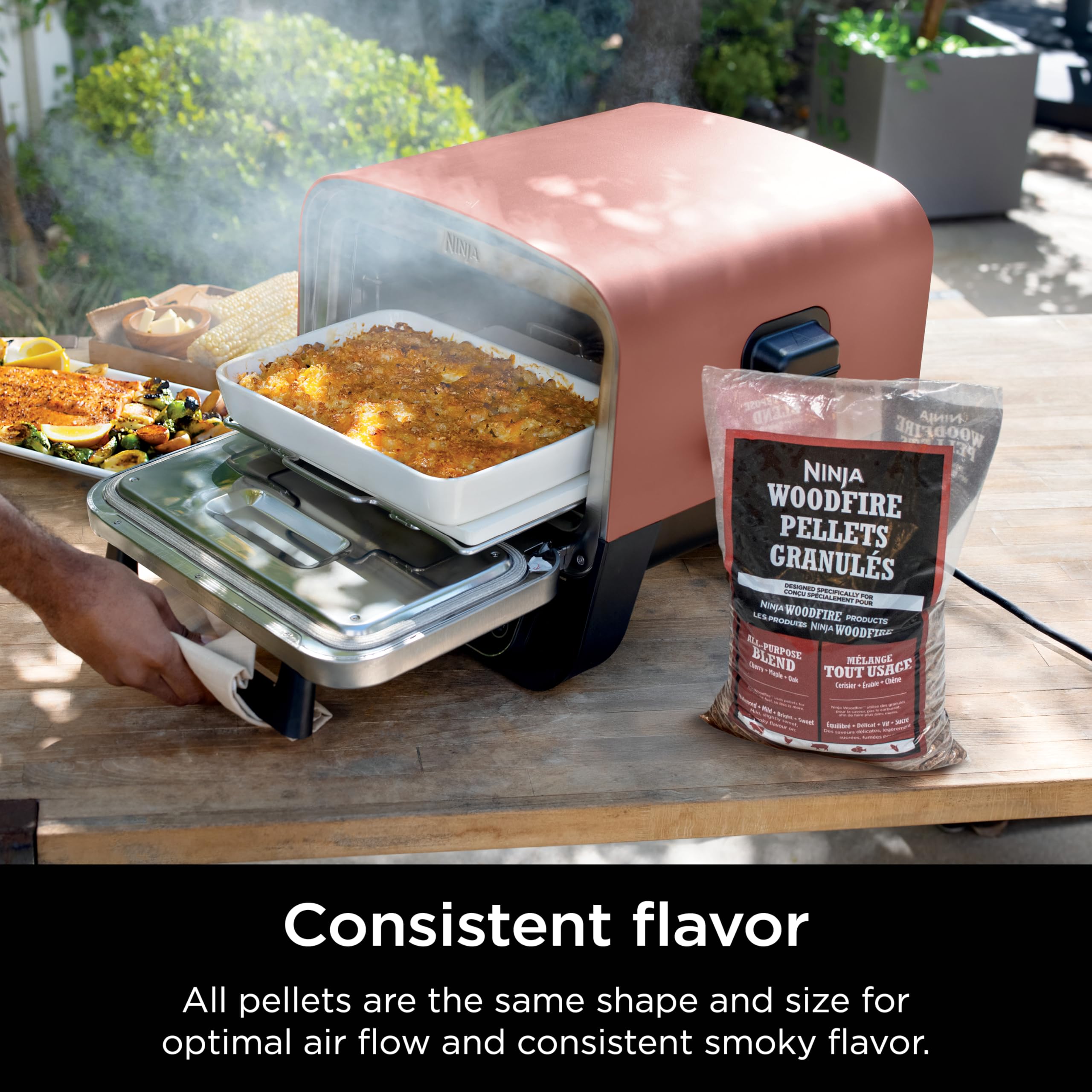 Ninja Woodfire pellets engineered for high-density, low-moisture performance.