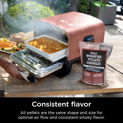 Ninja Woodfire pellets engineered for high-density, low-moisture performance.