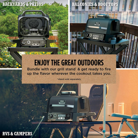 Ninja Woodfire Pro BBQ smoker function for fast authentic smoked flavor.