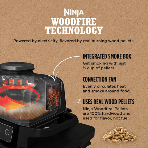 Ninja Woodfire Pro crisper basket for crispy sides.