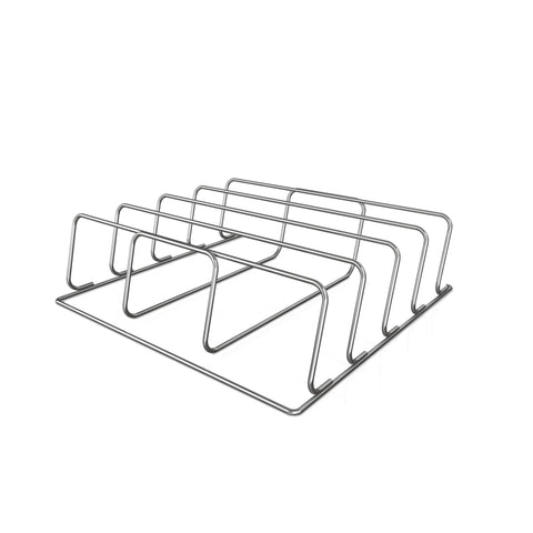 Ninja Woodfire Rib Rack elevates ribs for even airflow and bark.
