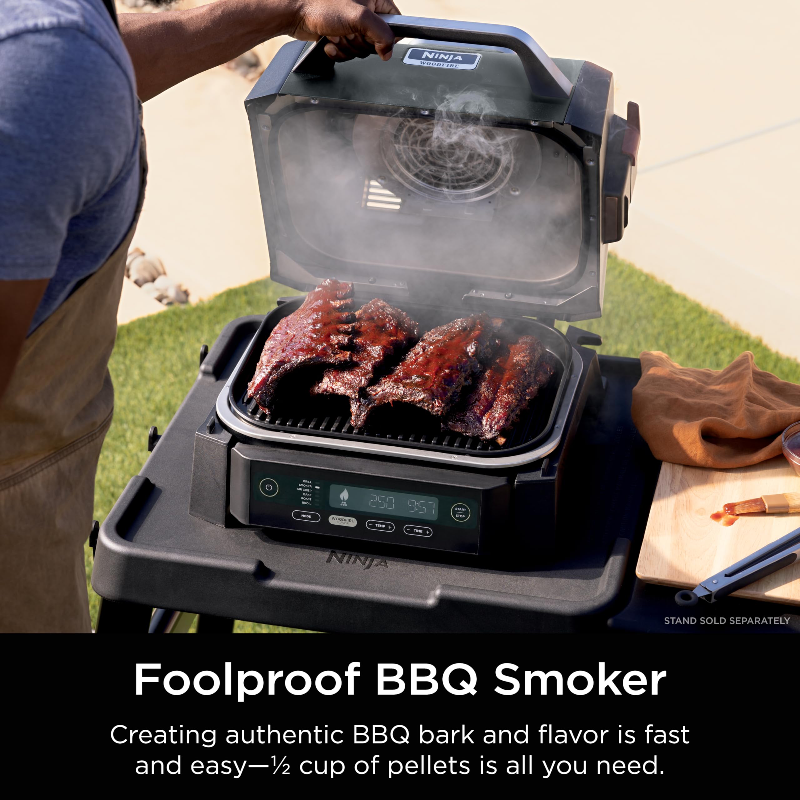 Ninja Woodfire Smoker Bark and Flavor producing authentic smoked textures.