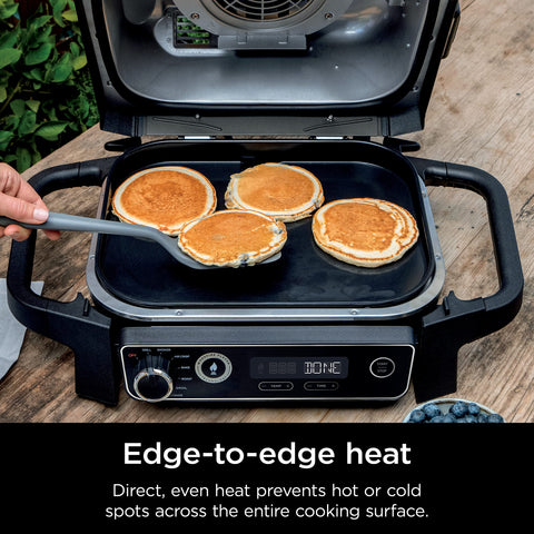 Ninja Woodfire Smoky flavor pellets option enhances griddled favorites.