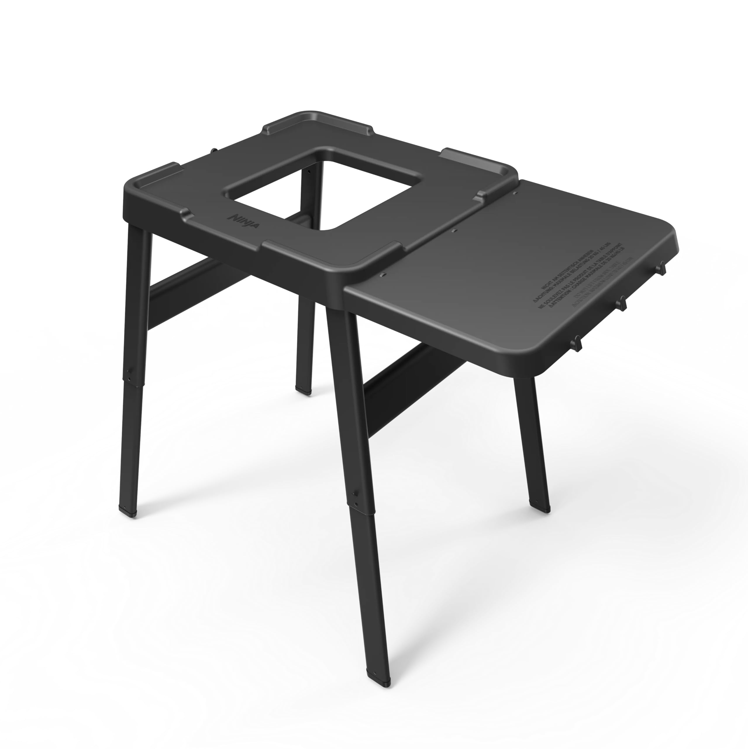 Ninja Woodfire stand with side table offering extra prep space for outdoor cooking.