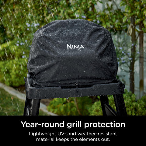 Ninja Woodfire XL Premium Grill Cover Pro side view with snug elastic fit
