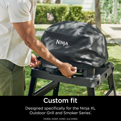 Ninja Woodfire XL Premium Grill Cover Pro water resistance in action