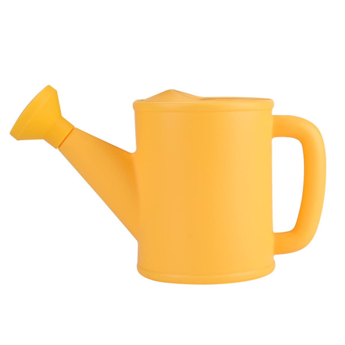 NIOIPXA kids watering can yellow front view with easy-grip handle for small hands.