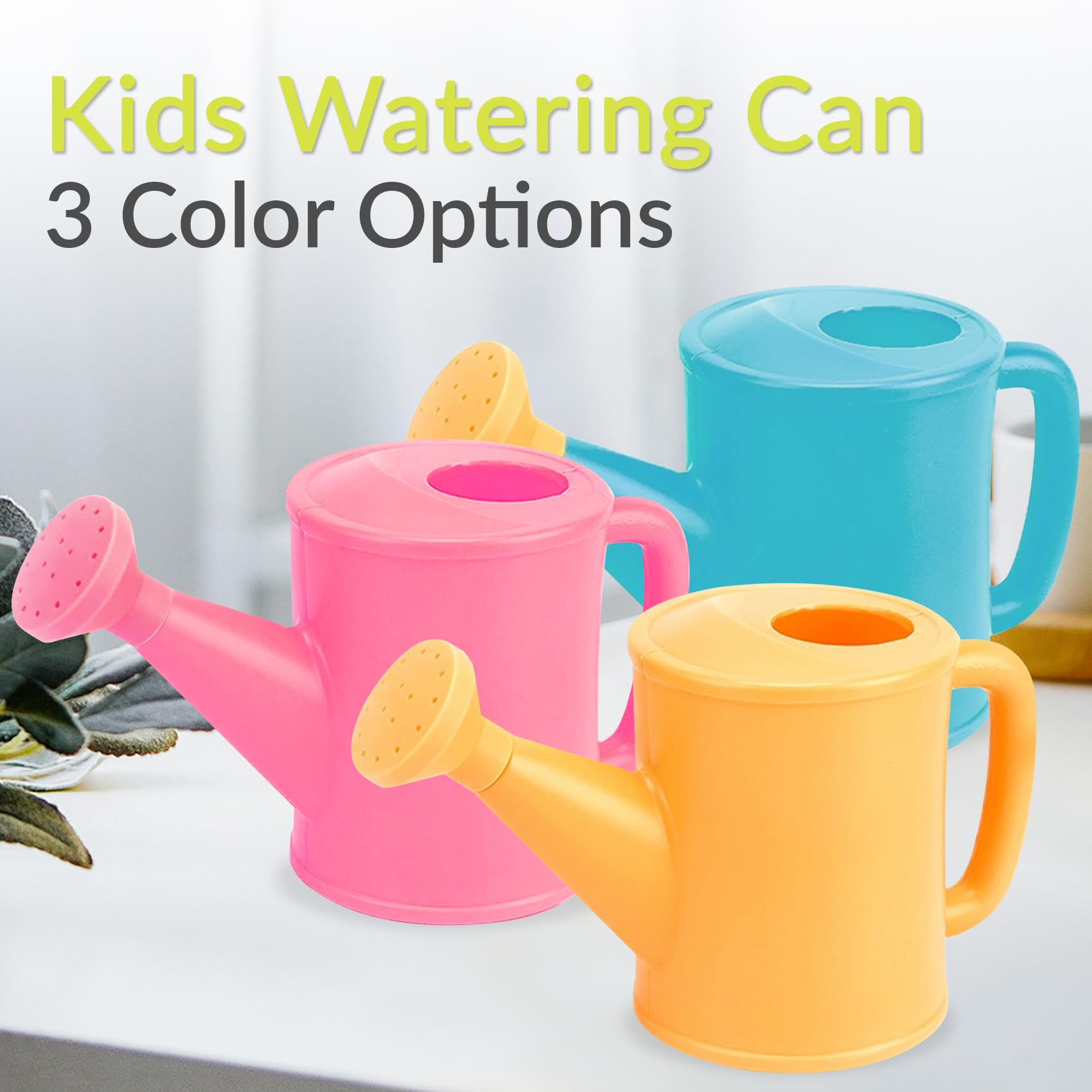 NIOIPXA Kids Watering Can detachable nozzle for gentle irrigation of seedlings.