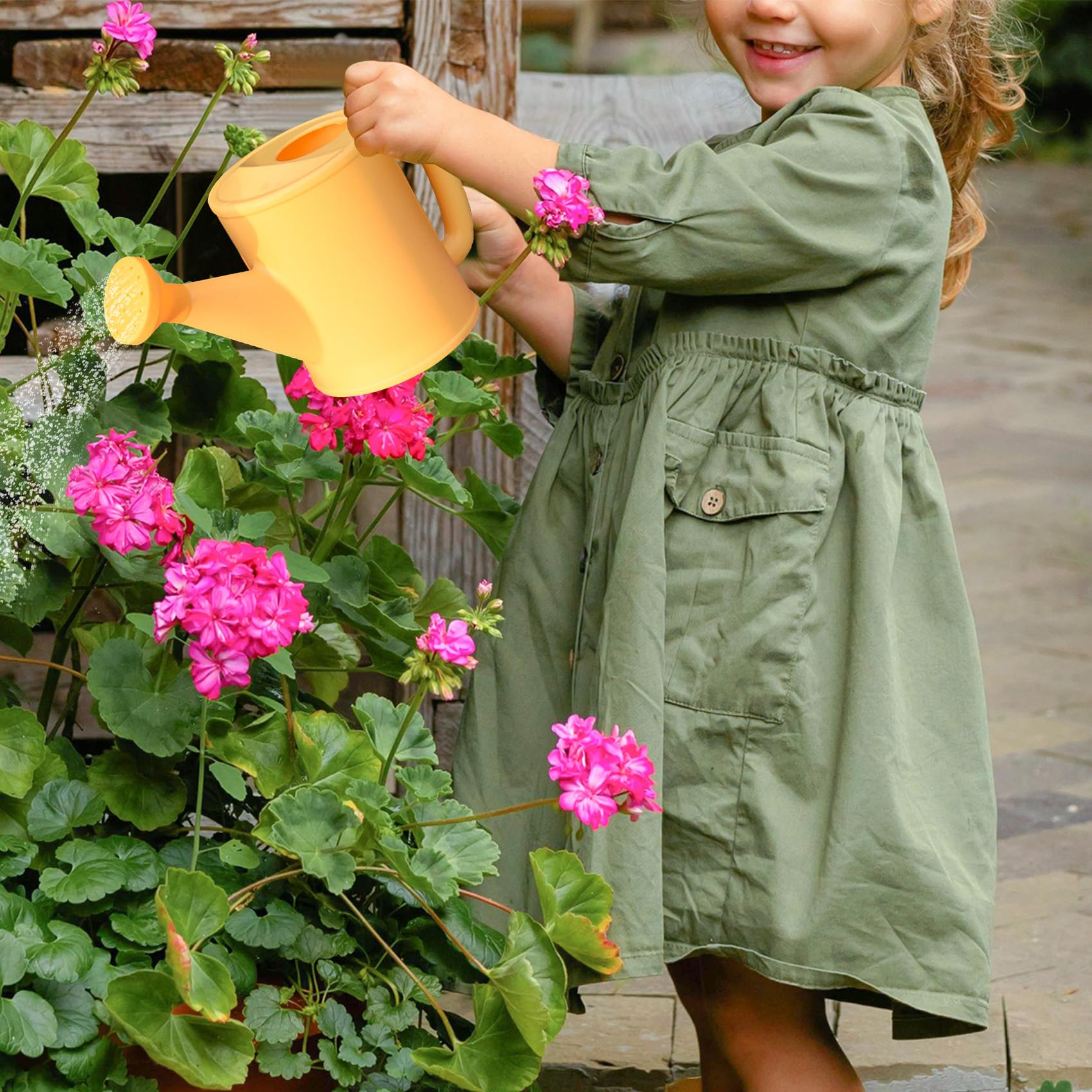 NIOIPXA Kids Watering Can multi-use tool for herbs, succulents, and flowers.