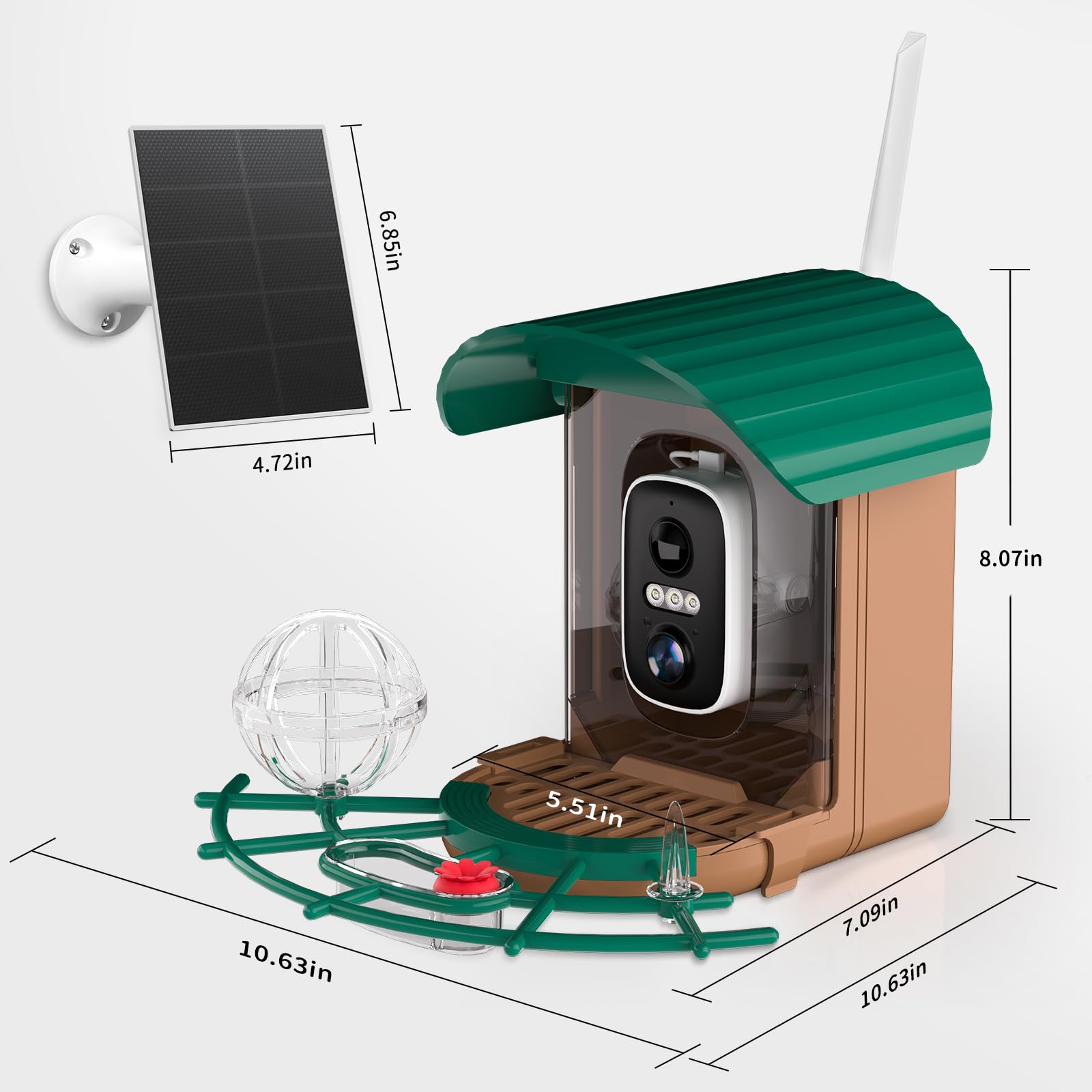 NIORSUN 2K HD video camera captures sharp bird details day and night.