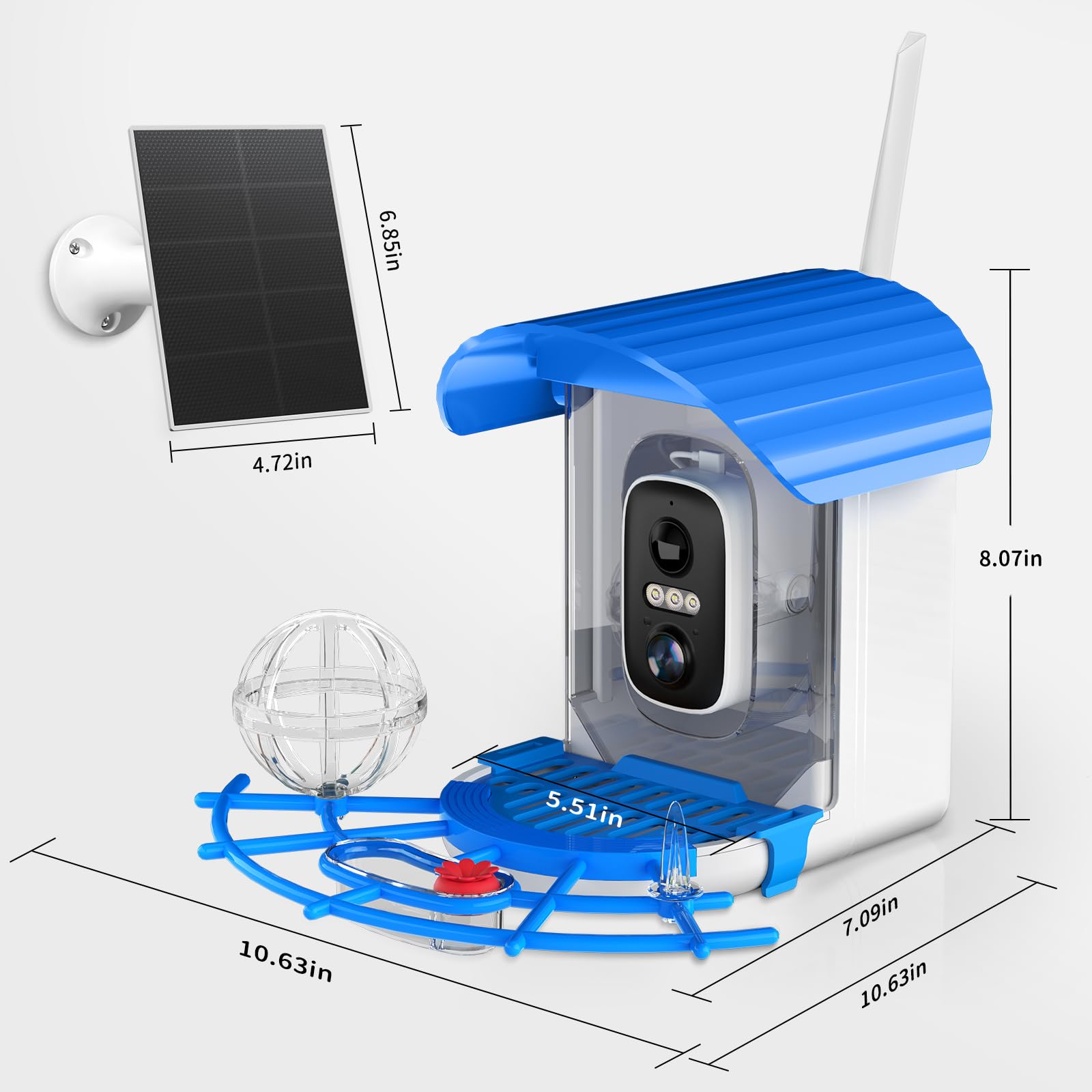 NIORSUN smart bird feeder camera side view capturing birds from different angle