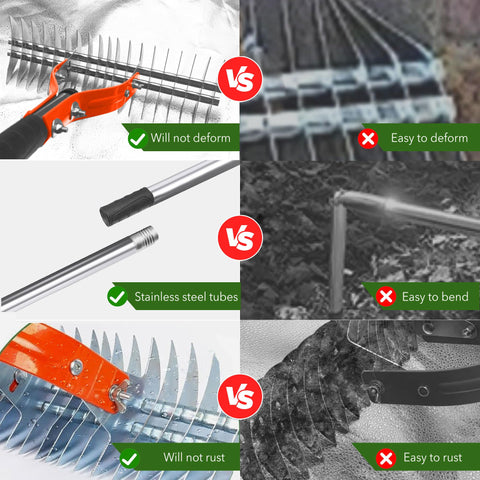 Niovrooro Thatch Rake 70-inch extendable handle for extended reach
