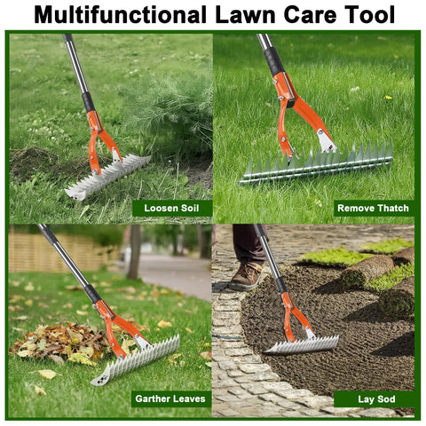Niovrooro Thatch Rake angle adjustable head for ergonomic use