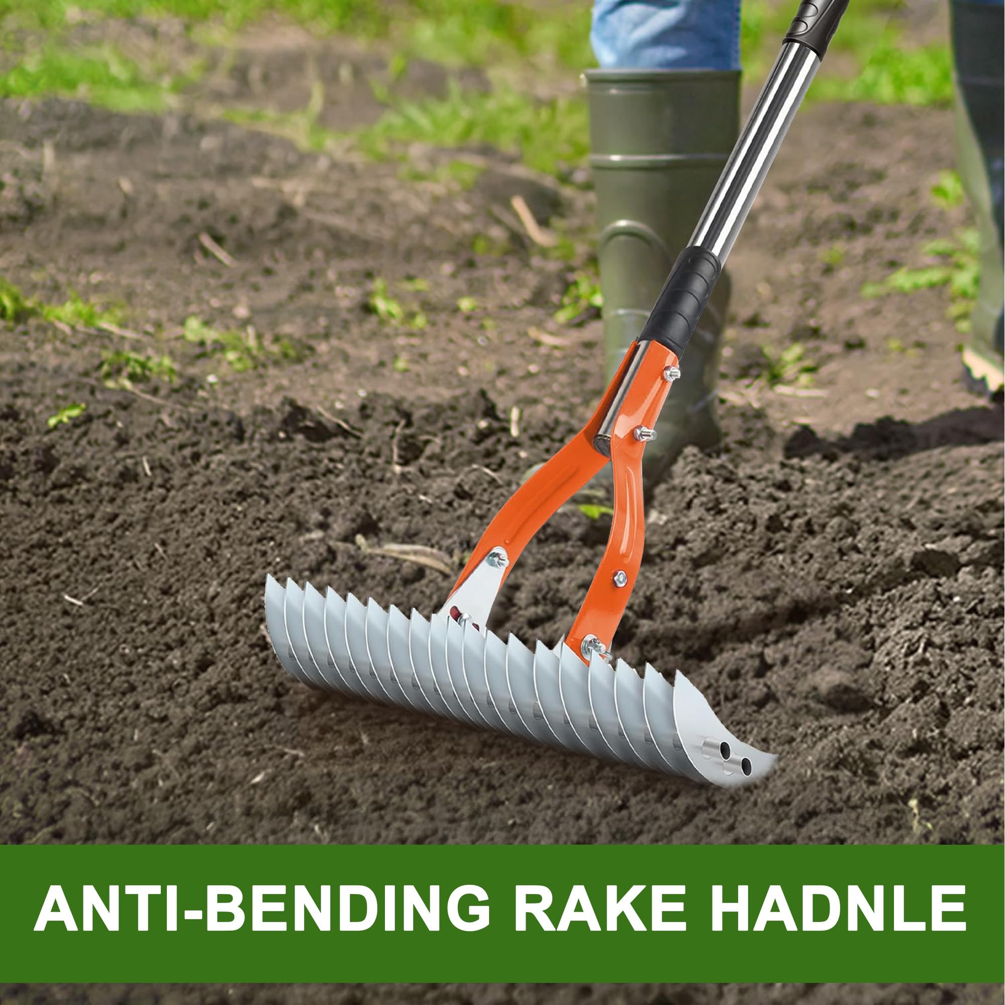 Niovrooro Thatch Rake stainless steel handle resists bending during use