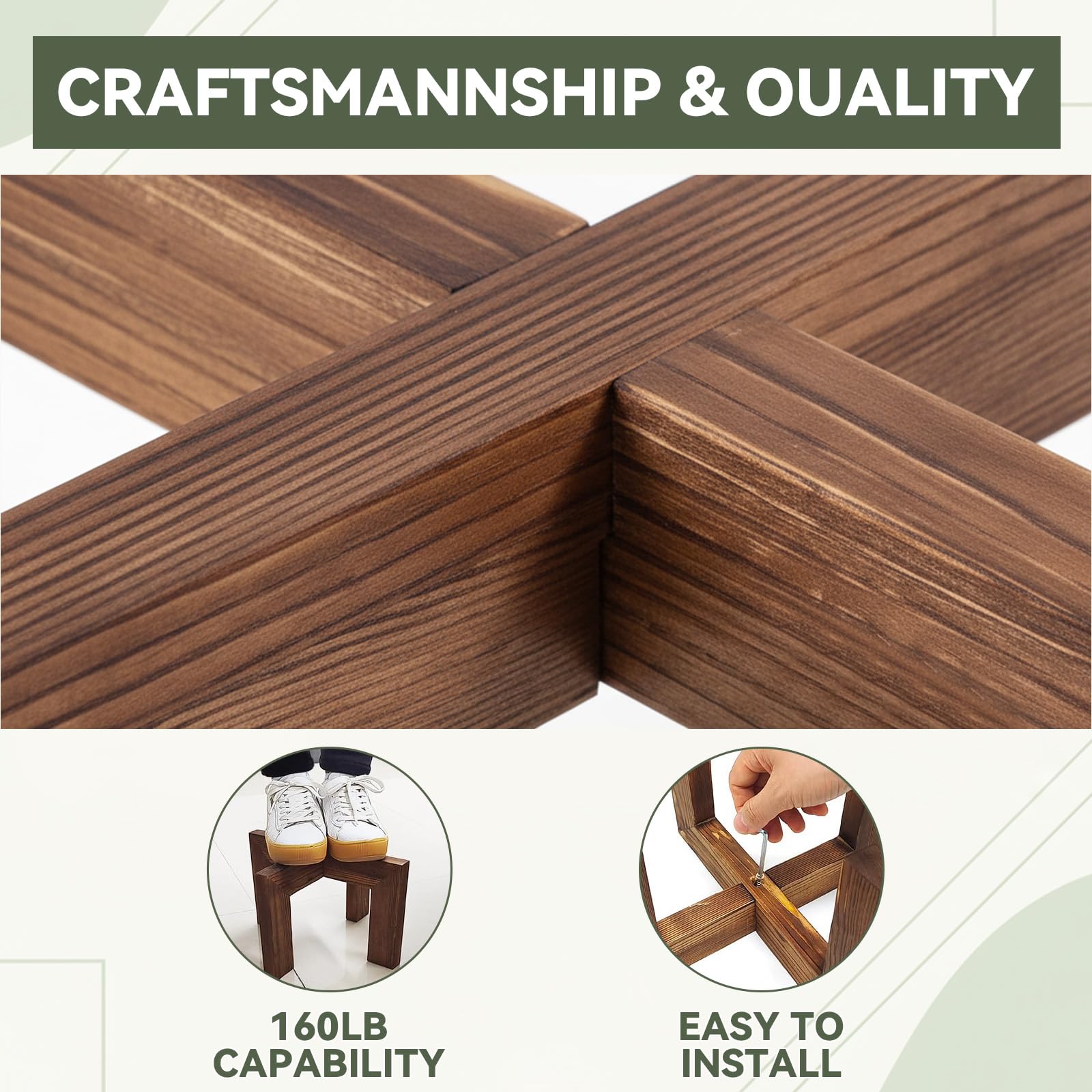 Nipyata plant stand flat-top design provides stable surface for varied pots.