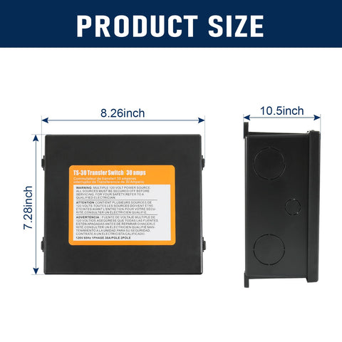 Nirakoka transfer switch side view emphasizing compact integration in RV compartments
